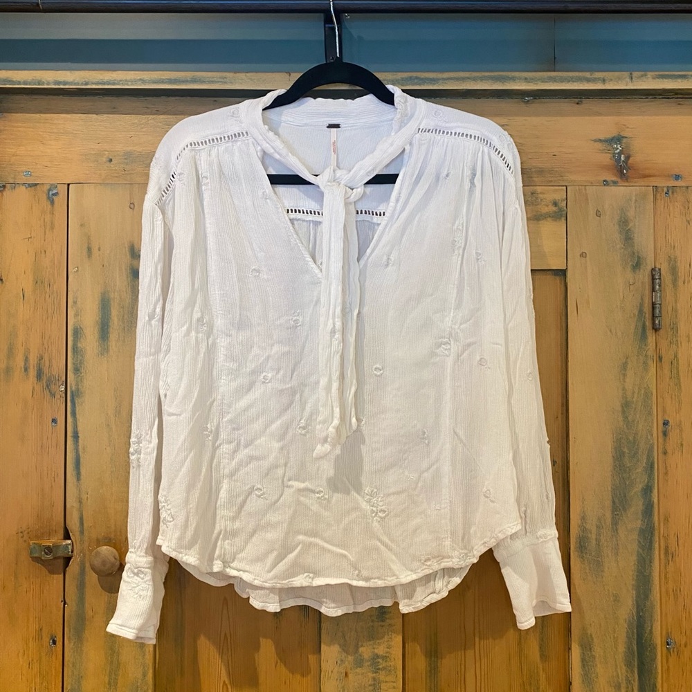 Free People Wishful Moments Tie Neck Top - Picture 3 of 6